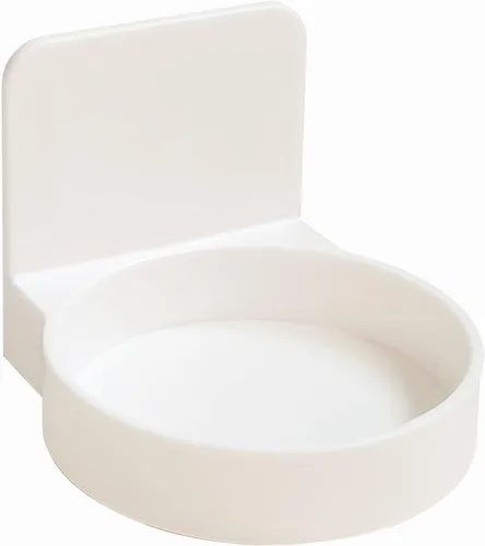 Estante flotante redondo de plástico adhesivo para colocar en la pared, soporte para tazas, organizador de ducha, estantes para botellas (2 unidades)