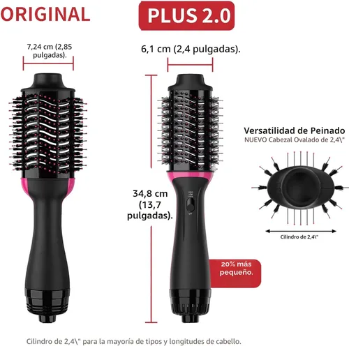 Miniatura 7 de Cepillo secador de pelo en uno, cepillo profesional de aire caliente 4 en 1, secador de pelo de un solo paso y estilizador voluminizador con iones