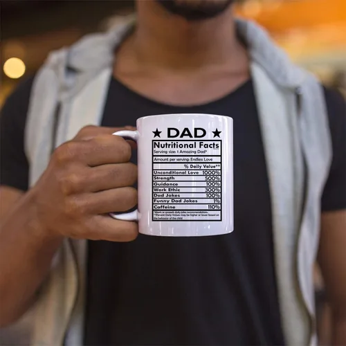 Miniatura 9 de Veracco Dad Nutritional Facts - Taza de café de cerámica blanca con texto en inglés "Best Dad Ever Daddy", de hija, hijo, regalos divertidos