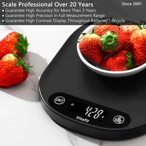 Miniatura 2 de Vitafit - Báscula digital para alimentos de 15 kg/33 lb de alta precisión de 0.1 oz/1 g, nuestra propia báscula de cocina de fábrica profesional
