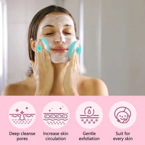 Miniatura 3 de Limpiador facial de silicona, 2 cepillos exfoliantes para labios, 2 cepillos de limpieza facial y cepillo de máscara facial de silicona, herramienta