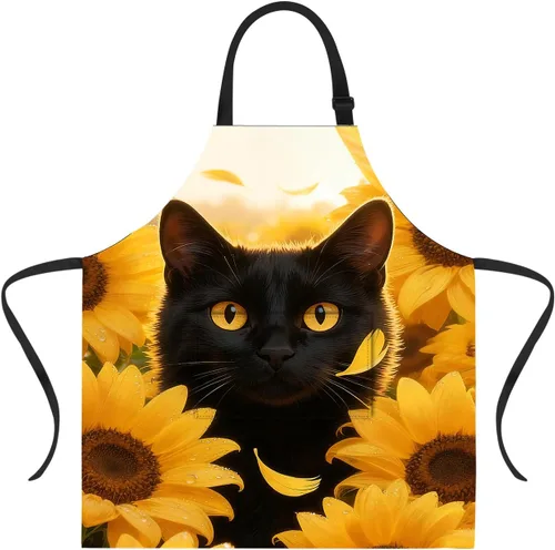 Miniatura 16 de ANNA QUEEN Delantal con 2 bolsillos impermeable para mujeres y hombres, estampado floral ajustable para cocina, hornear, barbacoa