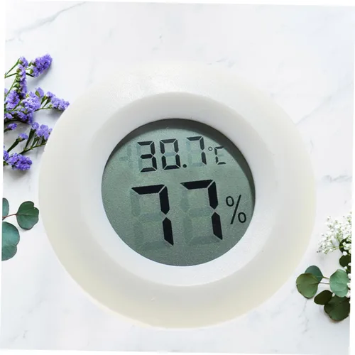 Miniatura 2 de Termómetro digital de temperatura y humedad, higrómetro para oficina en casa y mascotas, forma redonda pequeña, fácil de montar, pantalla Celsius