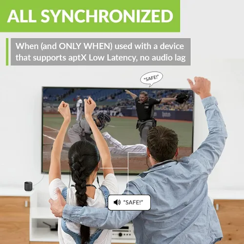 Miniatura 4 de Avantree Orbit - Transmisor de Audio Bluetooth 5.0 para TV con Soporte de Paso de Sonido Envolvente 5.1, Clase 1 de Largo Alcance, Pantalla LED
