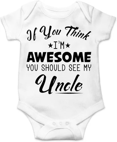 Miniatura 13 de AW Fashions If You Think, I'm Awesome You Should See My Uncle - Body para bebé recién nacido