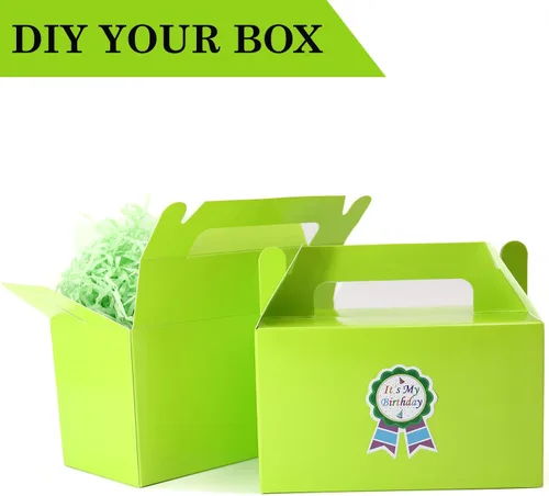 Miniatura 4 de Oletx 12 cajas de regalo verdes a dos aguas, caja pequeña de regalo de fiesta de 5.9 pulgadas, caja de golosinas, caja de dulces de galletas