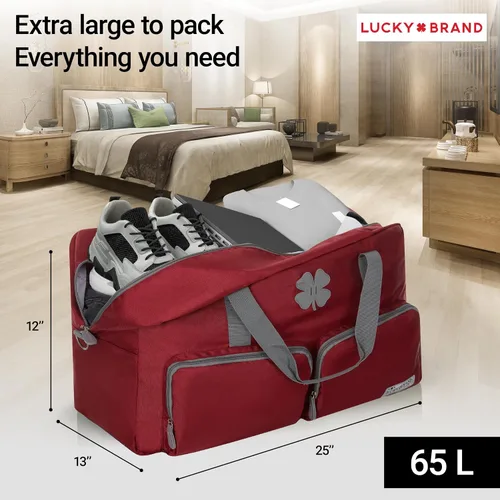 Miniatura 5 de Lucky Travel - Bolsa de lona de 65 L, bolsa de gimnasio y bolsa de lona para hombres, bolsa plegable para mujeres y hombres con correa de hombro