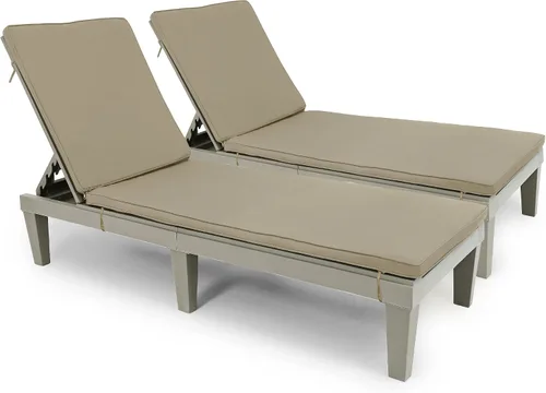 YITAHOME - Tumbonas para exteriores con cojín y respaldo ajustable, tumbonas resistentes para patio junto a la piscina, fácil montaje, impermeables