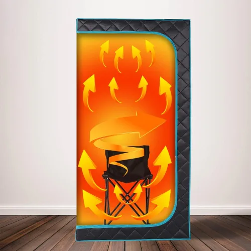 Miniatura 5 de Smartmak Caja de sauna infrarroja portátil con lámpara de terapia de luz roja de 660 nm para el hogar, tienda de campaña de spa de sauna seca