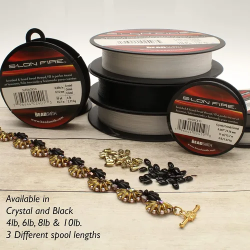 Miniatura 6 de The Beadsmith S-Lon Fire - Hilo de cuentas trenzado y fundido - Prueba de 6 libras, diámetro de 0.006 pulgadas/0.006 in, carrete de 50 yardas