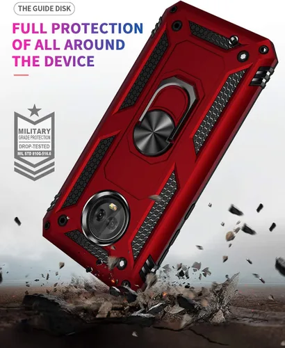 Miniatura 4 de Carcasa de grado militar para Motorola Moto G6, anillo giratorio de metal 360, soporte magnético para montaje en automóvil, protección resistente a