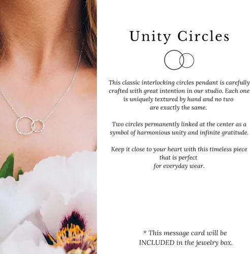 Miniatura 3 de HOPE LOVE SHINE Thank You Necklace for Baby Shower Host - Sterling Silver Interlocking Rings - Appreciation Gift for Hostess