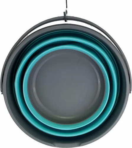 Miniatura 6 de SAMMART Juego de 2 cubos de plástico plegables de 10 L (2.6 galones), bañera redonda plegable, cubo portátil de agua para pesca, bote de agua