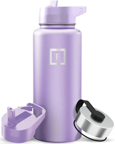 Miniatura 29 de IRON °FLASK Frasco de hidratación para acampar y senderismo con pajilla, botella de agua deportiva de acero inoxidable con aislamiento de boca
