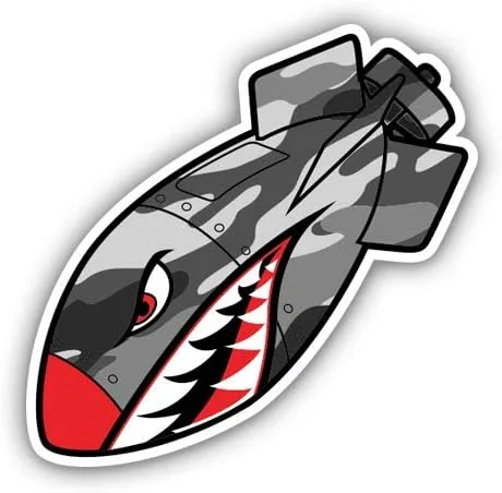 Tiger Bomb Camo War Hawk - Adhesivo de vinilo de 3 pulgadas para automóvil, laptop, botella de agua, teléfono, calcomanía impermeable