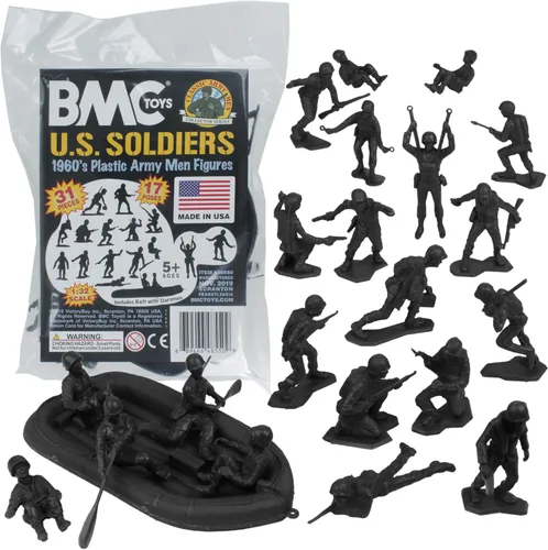 BMC Marx Soldados de plástico del ejército de EE. UU. - Soldados negros 31 piezas de la Segunda Guerra Mundial - Fabricado en EE. UU