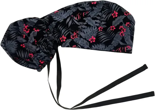 Miniatura 24 de Gorra médica con interior sedoso, gorro de algodón con banda para el sudor y botones, cola de caballo ajustable