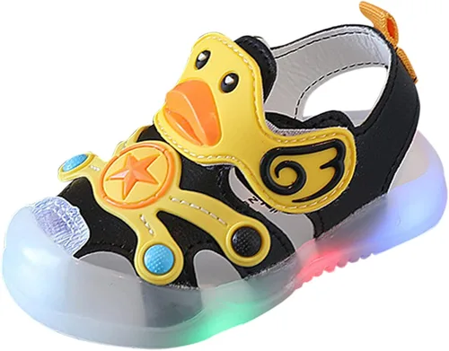 Zapatos de bebé para niños pequeños, zapatos con luz LED, sandalias para niños, suela suave, zapatos de playa, sandalias casuales de dibujos