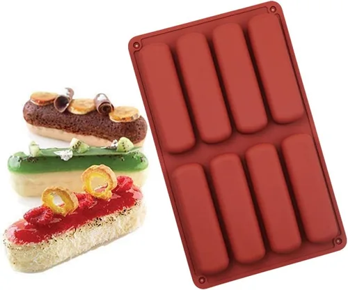 Miniatura 5 de Molde de silicona para galletas de dedo, molde de barra de chocolate, molde antiadherente de silicona para pastel Twinkie, molde de tira rectangular
