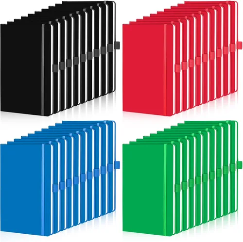 Miniatura 13 de Laumoi Paquete de 40 cuadernos de bolsillo, tamaño A6, mini diario de tapa dura, cuadernos forrados de cuero PU de 3.5 x 5.5 pulgadas, bloc de notas