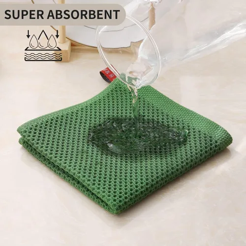 Miniatura 292 de Kitinjoy - Paños de cocina de 100 % algodón, tela de tejido gofrado, paño de limpieza ultrasuave, absorbente y de secado rápido. Beige