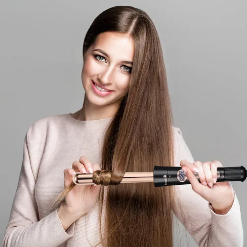 Miniatura 3 de Juego de rizador 5 en 1, Rizador de pelo 24K Oro Rosa con barriles intercambiables de cerámica, rizador de pelo, varita rizador de pelo y ondulador