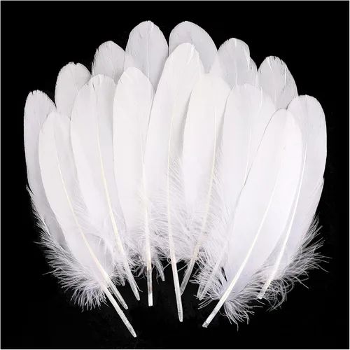 Miniatura 15 de THARAHT 120 plumas de ganso azul aguamarina naturales a granel de 6-8 pulgadas 5.9-7.9 in para manualidades, bricolaje, cosplay, boda, fiesta