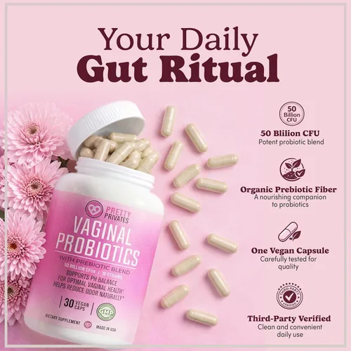 Miniatura 2 de Pretty Privates Probióticos vaginales para mujeres, salud vaginal, equilibrio de pH a partir de un suplemento probiótico, no un supositorio, 60