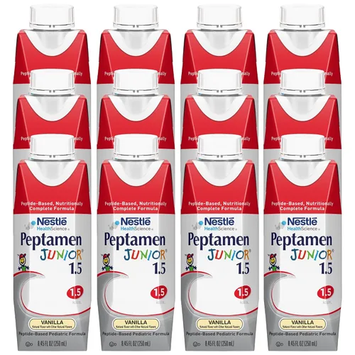 Miniatura 5 de Peptamen Junior Tube Feeding Formula 1.5 - Nutrición completa a base de péptidos, vainilla de 8.5 fl oz, caja de 6