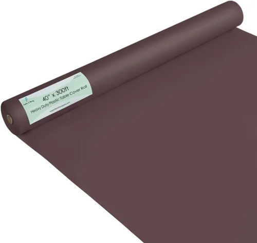 Miniatura 108 de Rollo de plástico para cubierta de mesa color verde manzana, 40 pulgadas x 100 pies, rollo de plástico resistente para cubierta de mesa de banquetes