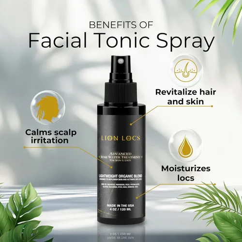 Miniatura 2 de Lion Locs - Spray de agua de rosas para rastas y rastas - Acondicionador vegano orgánico con aloe, aceites, vitaminas y glicerina