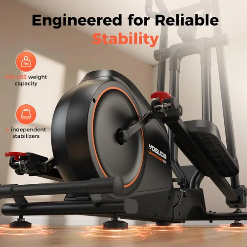 Miniatura 6 de YOSUDA Foldable Elliptical Exercise Machine for Home,15IN Stride Compact Folding Elliptical Training Machine Only 2 sq ft for Small Spaces