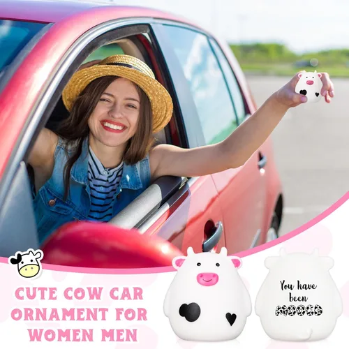 Miniatura 4 de Cholemy Juego de 50 mini vacas de goma Moo Cows regalo de auto de graduación a granel You Have Been Mooed divertido para figuras de juego