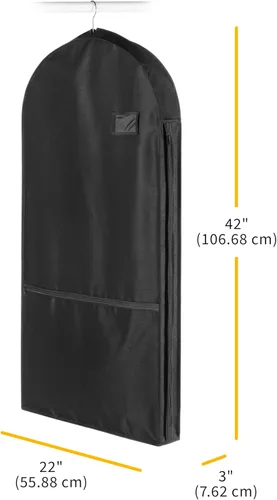 Miniatura 7 de Whitmor Bolsa de ropa con cremallera y bolsillo - Juego de 3 - Negro