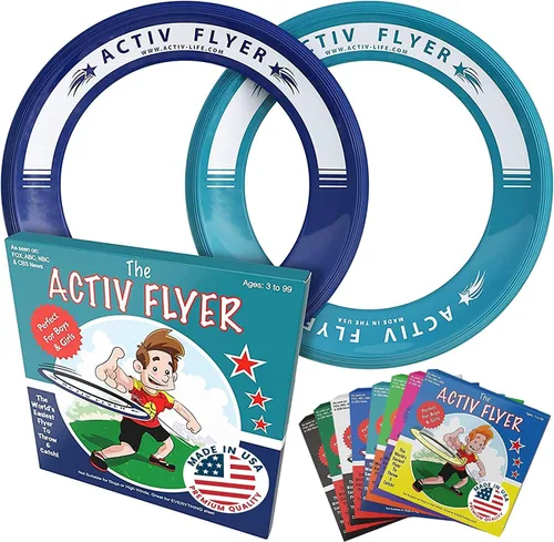 Activ Life Kid’s Flying Rings (2 Pack) They Fly Straight & Don’t Hurt, 80% Lighter Than Standard Rings - Replace Screen Time with Healthy Family Fun