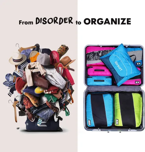 Miniatura 8 de Cubos de embalaje para bolsas de equipaje, accesorios de viaje duraderos con etiqueta de ropa