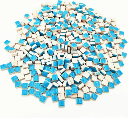 Miniatura 4 de 500 PCS / 1.1 LB Azulejos de Mosaico Cuadrados de Cerámica, 0.4 x 0.4 pulgadas Hechos a Mano para Hacer Micro Mosaicos Creativos para Arte