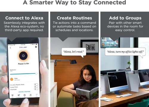 Miniatura 3 de BLACK+DECKER Verve Designer - Luz inteligente de abrazadera, funciona con Alexa, se adapta a cubículos y cabeceras, modo circadiano automático, LED