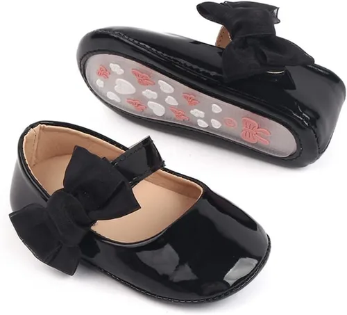 Meckior Zapatos deportivos para bebé y niñas, suela suave, con lazo, princesa, vestido de boda, Mary Jane, planos, para recién nacidos, ligeros,