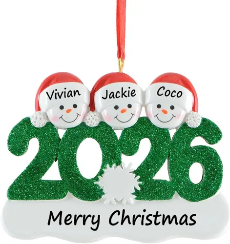 Miniatura 8 de Adorno de Navidad familiar personalizado 2025 – Adorno de árbol de Navidad de pareja de muñeco de nieve – Adornos colgantes decorativos – Regalos