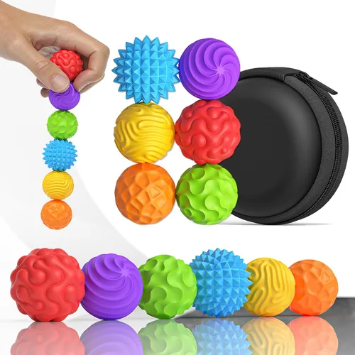 Miniatura 18 de Bolas Magnéticas de Silicona Juguete Fidget para Adultos, Bolas de Imanes de Silicona Suave, 2PCS Extra Grandes de 40.5mm Juguetes Sensoriales