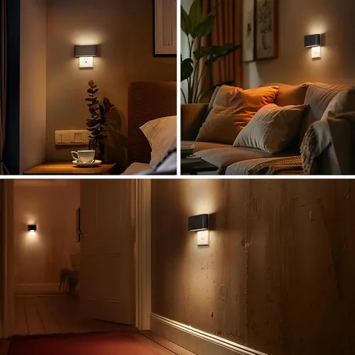 Miniatura 6 de Briignite Luces nocturnas enchufables a la pared, paquete de 2, luz nocturna LED con sensor de luz del atardecer al amanecer, enchufe de luz