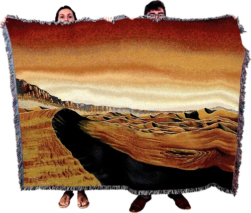 Miniatura 14 de Pure Country Weavers Kyra Brown - Manta de atardecer de los 70 – Abstact Art – Manta para regalo tejida de algodón – Fabricado en los Estados Unidos