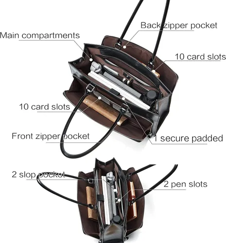 Miniatura 4 de BOSTANTEN Maletín de cuero para mujer, cartera de cuero para mujer