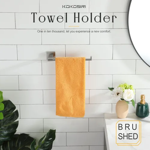 Miniatura 7 de KOKOSIRI Toallero de níquel cepillado, accesorios de baño, barras de toalla de mano para inodoro, gabinete de cocina, acero inoxidable, montado