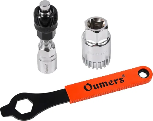 Oumers Extractor de manivela de bicicleta/removedor de brazo y removedor de soporte inferior con llave inglesa/llave de 0.630 in. Kit de Naranja