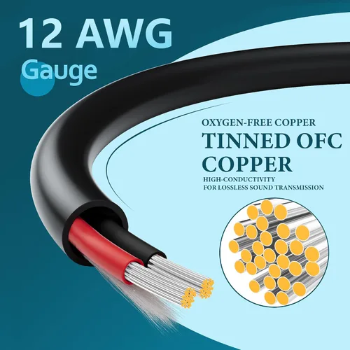 Miniatura 3 de HiFind Cable de Altavoz de Calibre 12/2 50 Pies - Cobre OFC Estañado - Clasificación UL CL3 - Interior/Exterior - Serie Pro 12 AWG-UV Cubierta