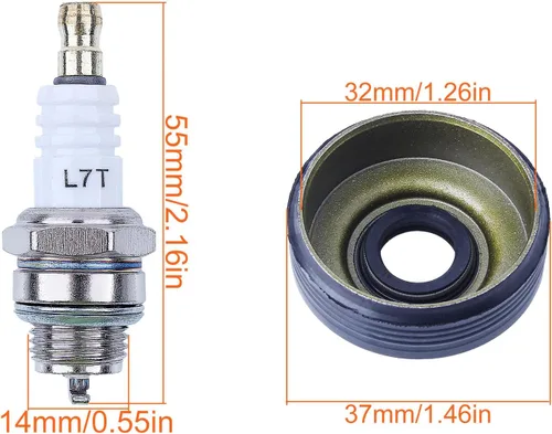 Miniatura 2 de Kit de carburador de pistón de cilindro de 1.575 in para motosierra Husqvarna 142 141 137 136 530069941, 530071987, 530019172, 530035482, 530029811