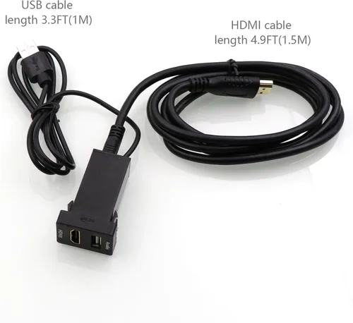 Miniatura 3 de Timloon Cable de montaje de enchufe HDMI+USB Entrada de audio Relé de audio Uso para Toyota (tipo A)