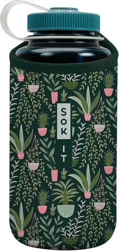 Miniatura 146 de Sok It BotlSok Funda para botella de agua con cubierta de neopreno aislante (Floral abstracto, se ajusta a CamelBak o Nalgene de 12 onzas)